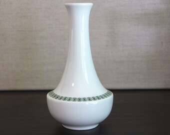 Porcelain Vase Floral Vine Green 70s