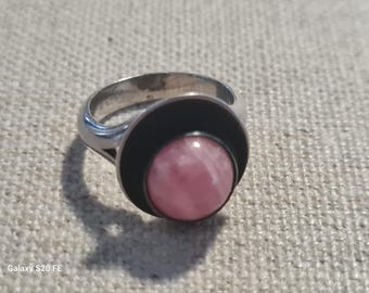 Ring N.E.From Denmark Ring Silver Rose Quartz 60s