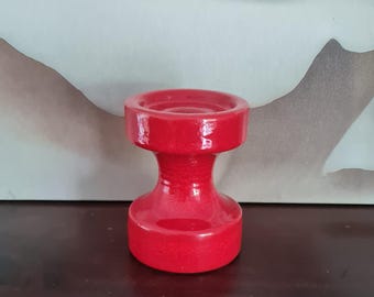 Steuler Zalloni ceramic candle holder red 1970s