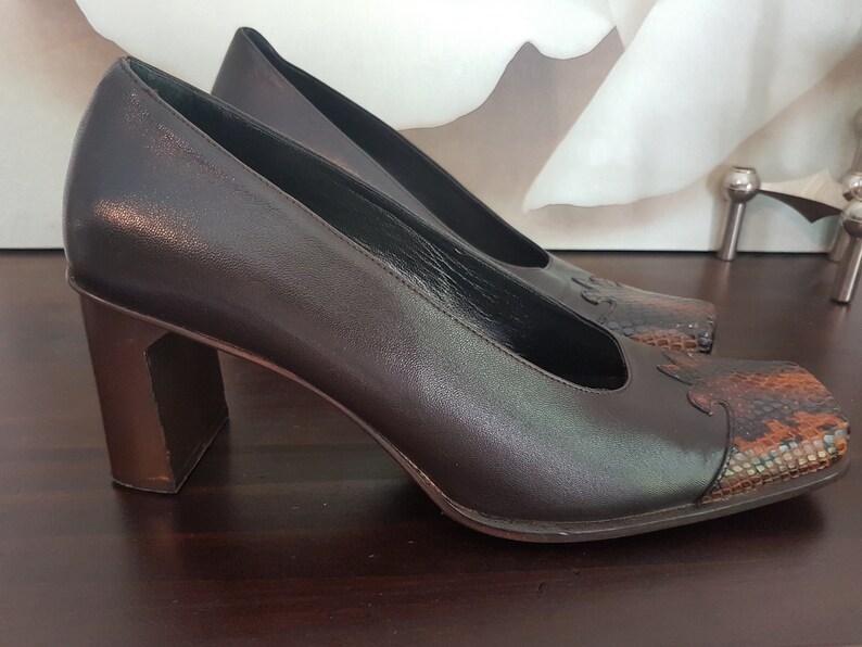 90s Pumps Snakeprint Brunella Italy Size 395 new Nappa Etsy 90s Pumps Snakeprint Brunella Italy Size 395 new Nappa Etsy