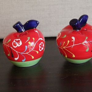 Salt & Pepper Set Apples Souvenir Canary Islands Spain 90s