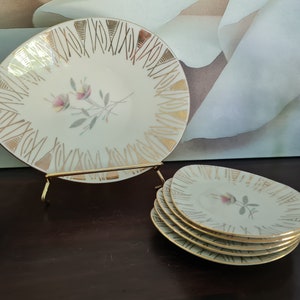 50s pastry plate set Winterling Schirnding gold rim