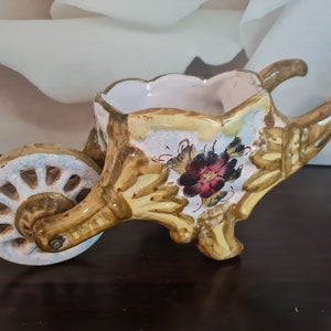 Flower planter cachepot ceramic Italy 60s