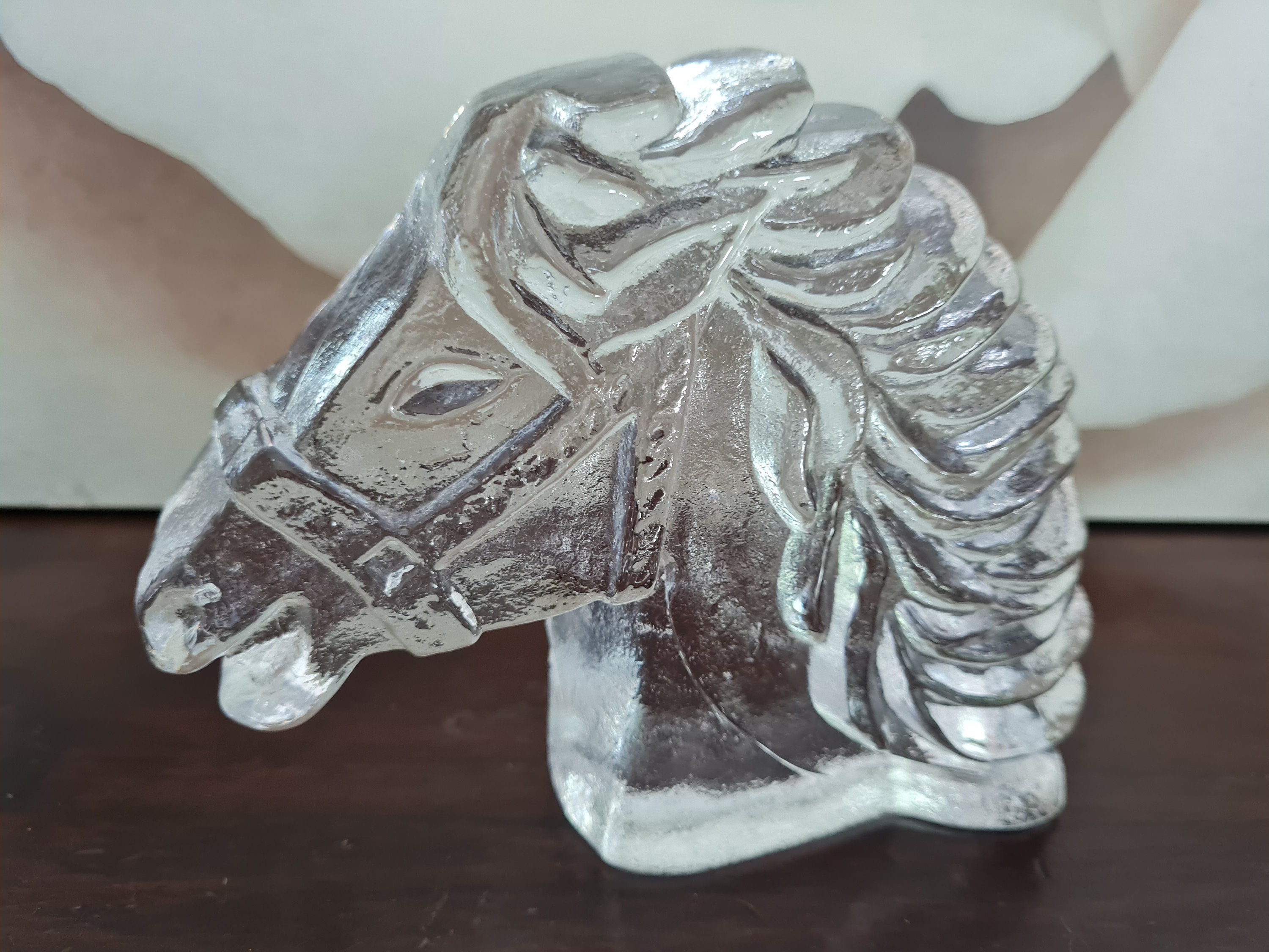 ガラス馬 馬頭 クリスタル ハンドメイド 70年代 - Etsy 日本