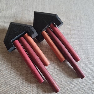Ear clips wood original 1980s