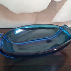 Bowl glass glass bowl blue 80s