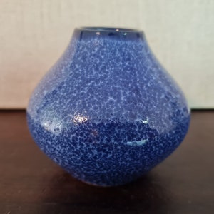 Vase Mini Vase Ceramic Handmade Blue 70s