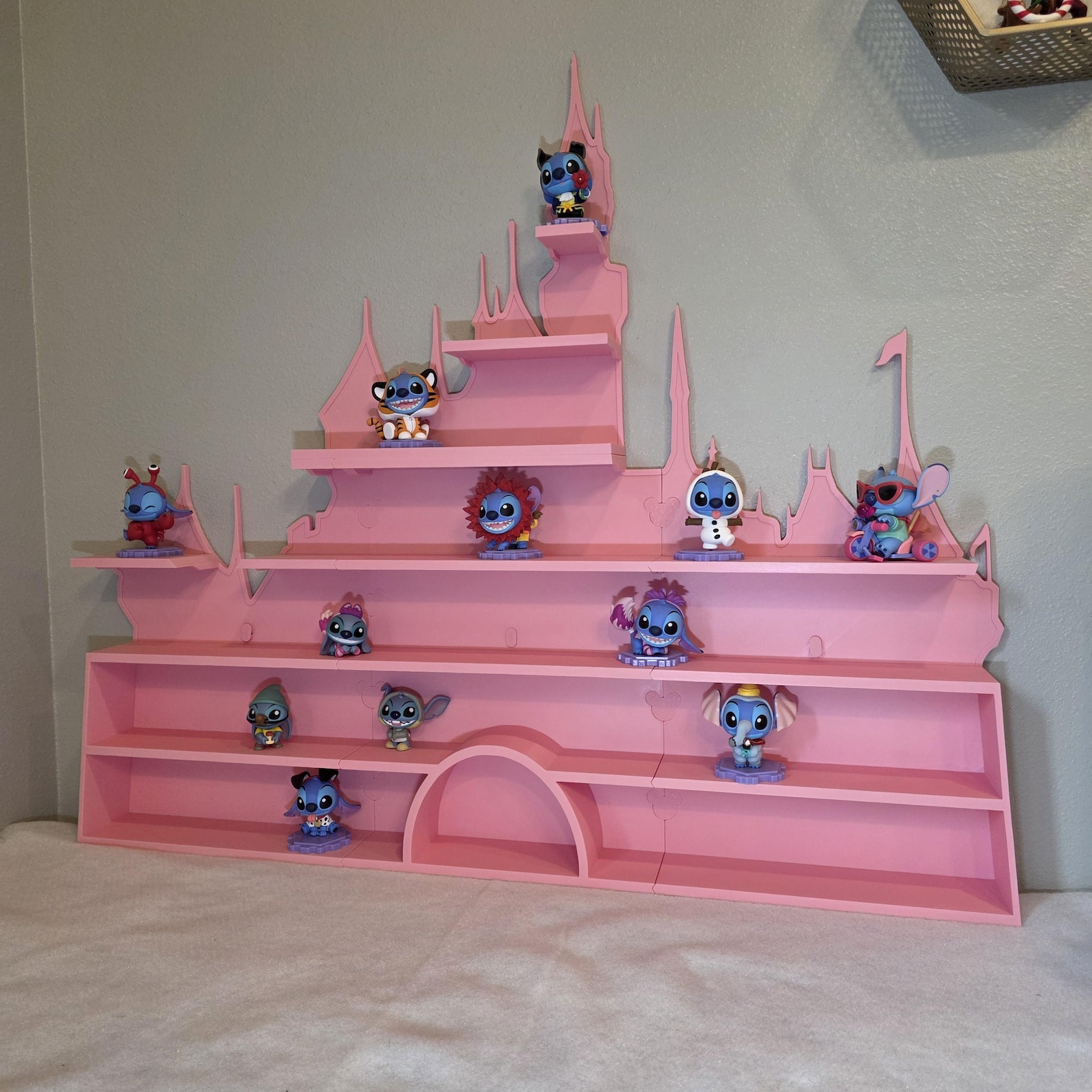 Large Castle Display Shelf | 3D Printed Pink Castle Wall Display | Fits ...