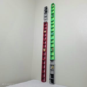 Lightsaber Mini Figure Display Shelf: Jedi Green, Blue, or Sith Red