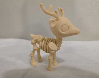 3D Printed Skeleton Reindeer Figurine | Gothic Spooky Decor