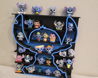 Blue Alien Mini Figure Shelf: 3D Printed Doorables Display