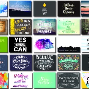 Oospecka Designs imprimables Mini cartes de notes motivantes / cartes de boîte à lunch / cartes inspirantes pour enfants et adultes / Télécharger