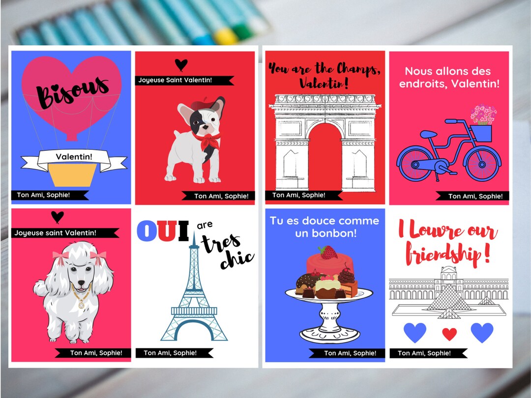 French Classroom Valentine's Day Cards - Etsy Canada