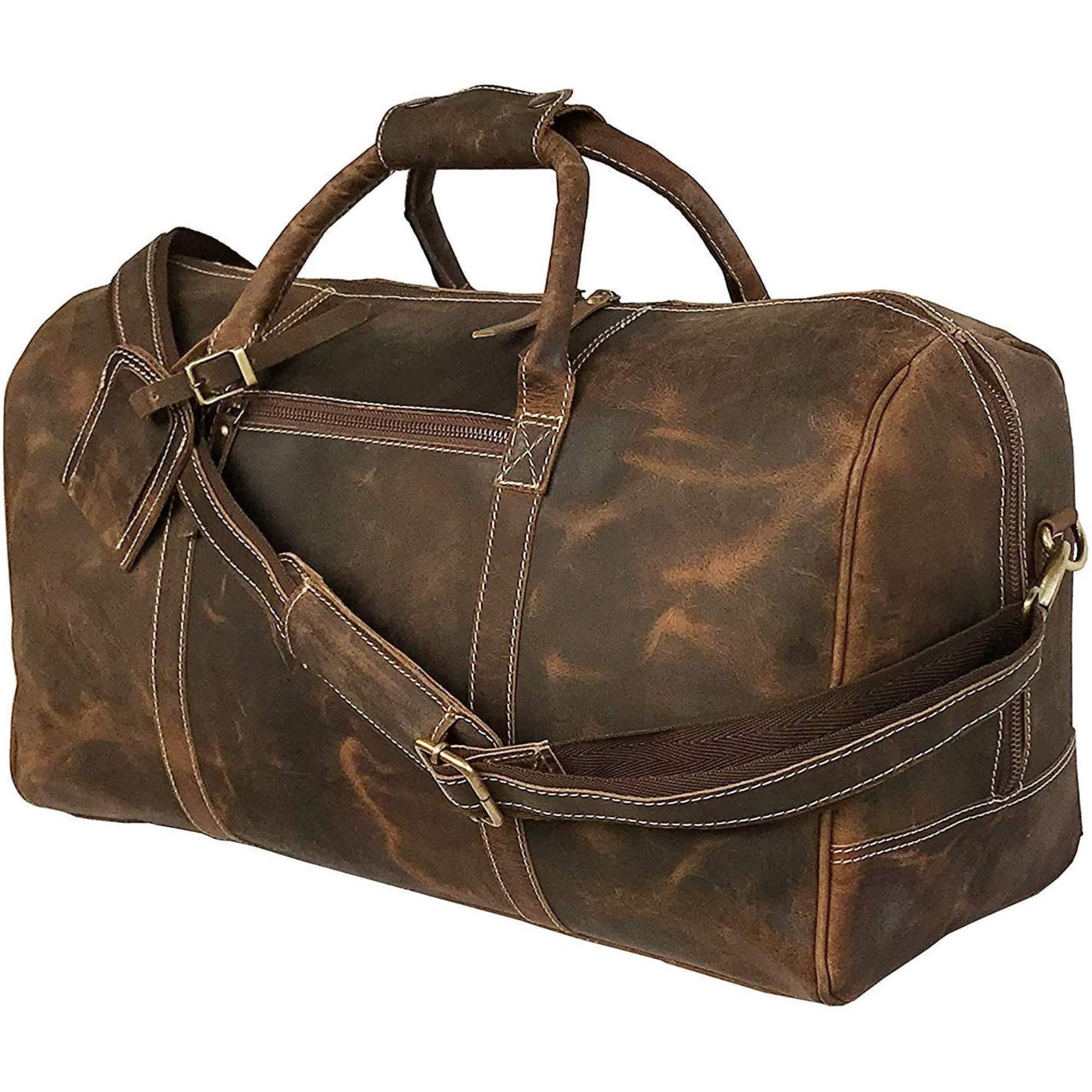 Jaald 20 Buffalo Leather Duffle Bag Travel Carry-on Luggage Overnight Gym  Weekender Bag