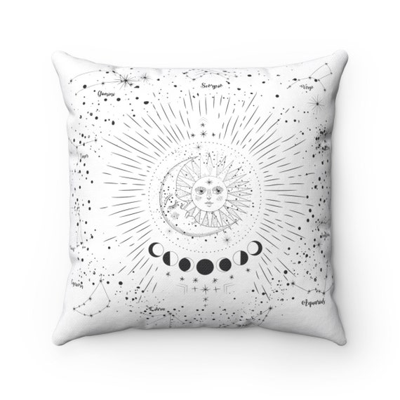 Zodiac Sun And Moon Pillow Case Etsy