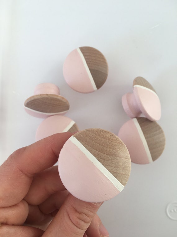 Hand painted wooden knobs for drawers classic Etsy
