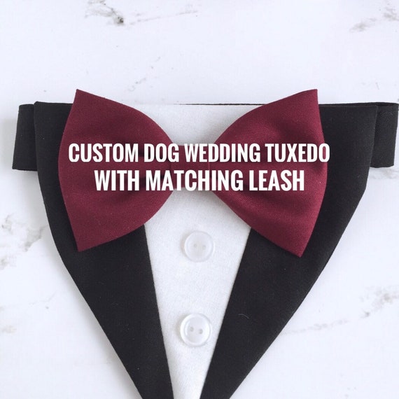 Custom Dog Wedding Tuxedo With Matching Leash Dog Wedding Etsy