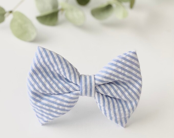 seersucker dog bow tie