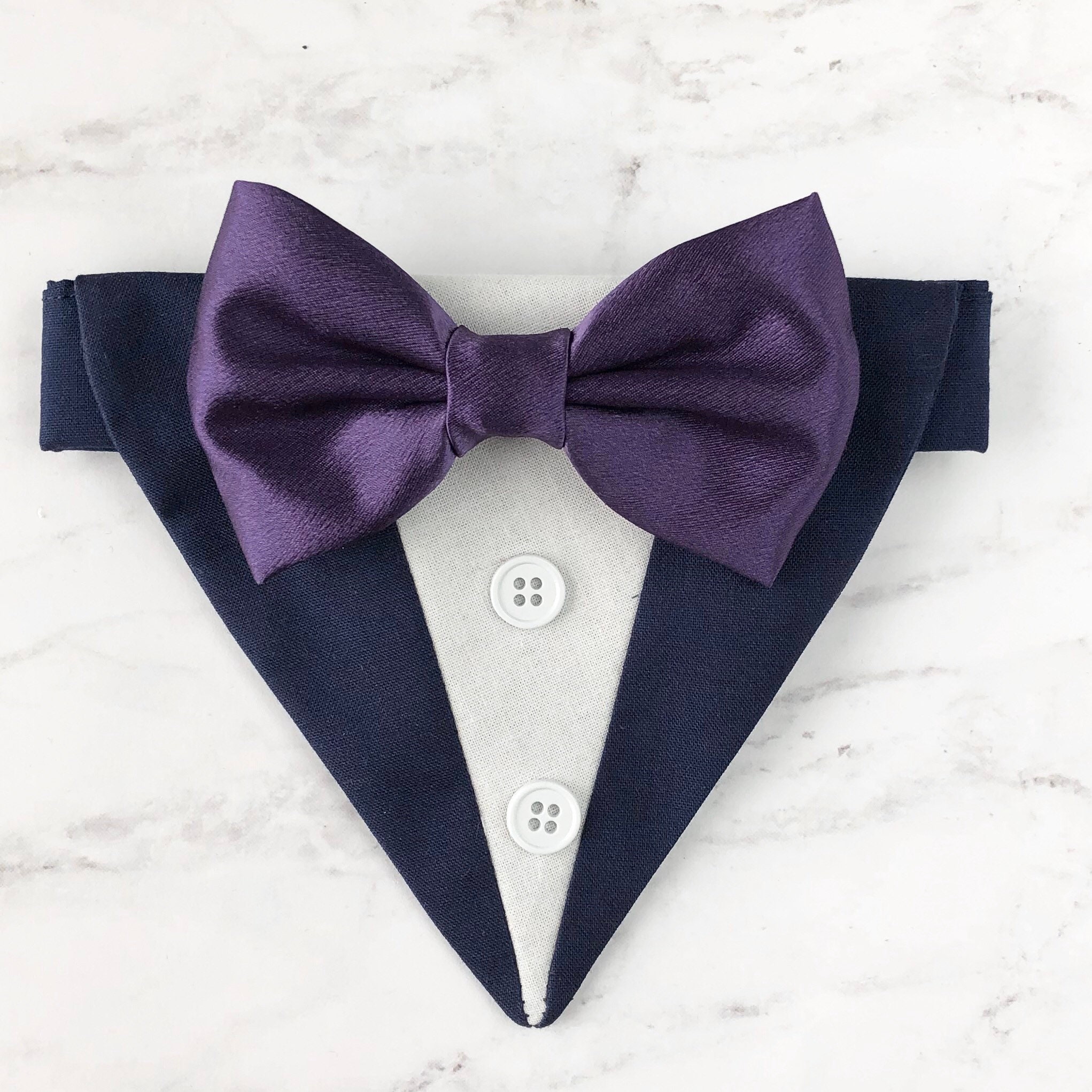 Eggplant satin bow tie dog tuxedo Custom dog tuxedo Purple | Etsy