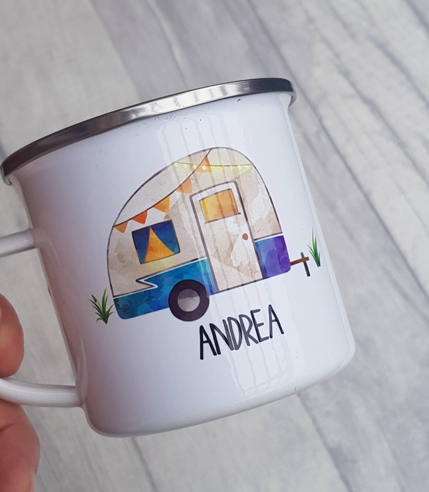 Personalised Enamel Mug - Metal Tin Camping Cup For Tea, Coffee & Outdoor Festivals (Made In UK) 10 thumbnail image