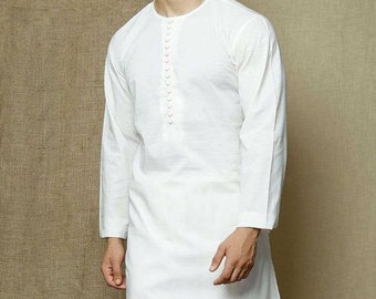Details about / Men/'s Indian Shirt Kurta Solid Top Tunic 100/%Cotton Big /& Tall Half Sleeve Kurta
