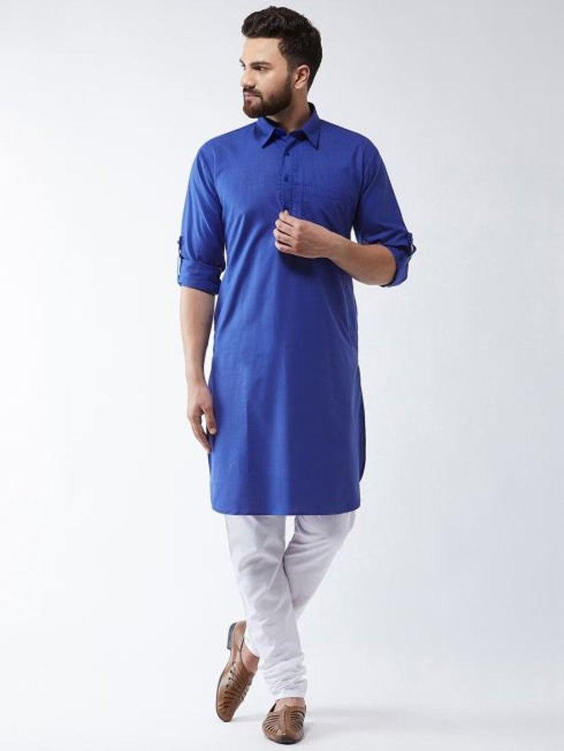 blue pathani kurta pajama