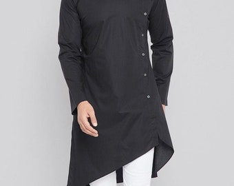 Details about / Men/'s Indian Shirt Kurta Solid Top Tunic 100/%Cotton Big /& Tall Half Sleeve Kurta