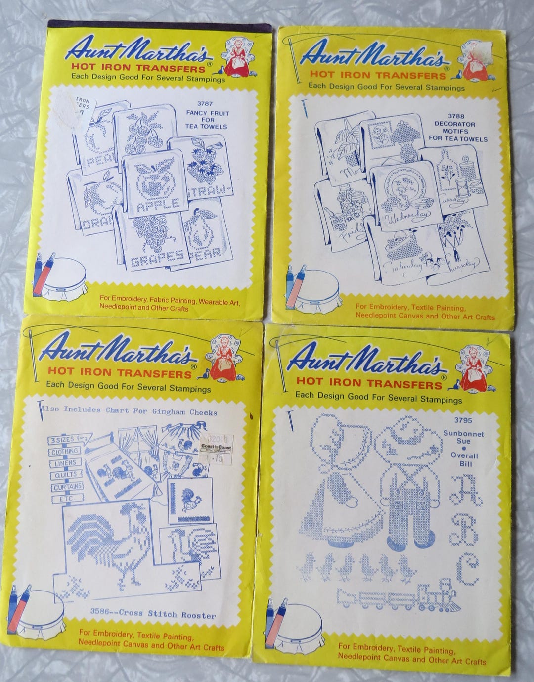 Vintage Aunt Martha's Hot Iron Transfer Embroidery Cross Stitch ...