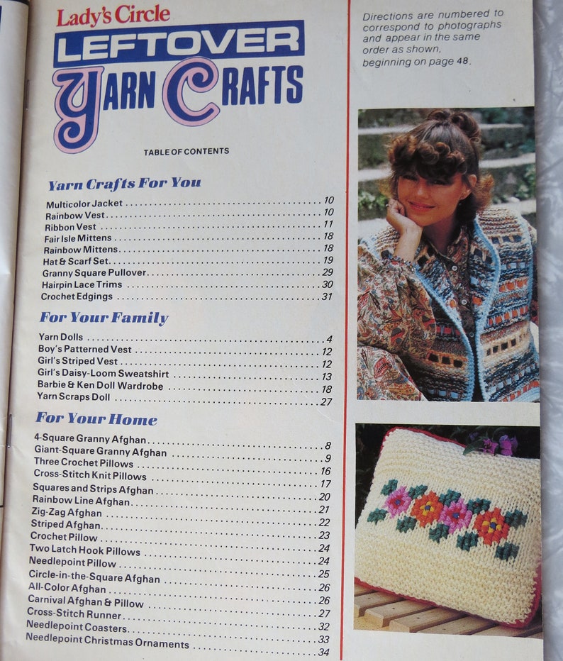 Lot of 4 Vntge Craft Pattern Magazines Crochet World Lady's Circle Leftover Yarn Crafts Knitting Crocheting Guide Decorating & Craft Ideas image 5