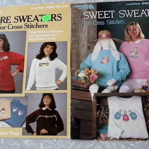 Leisure Arts More Be-Loved Sweats Grandma Sweater Waste Canvas Cross Stitch  875