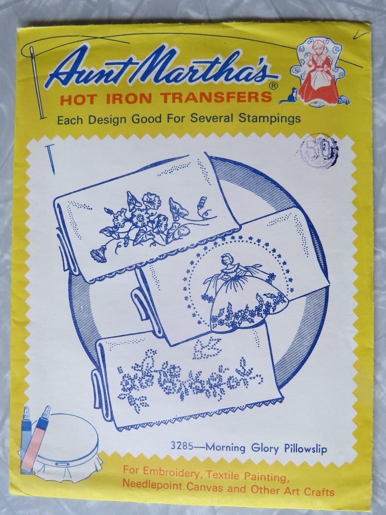 Vintage Aunt Martha's Hot Iron Transfer Embroidery Patterns -pick: 3818 ...