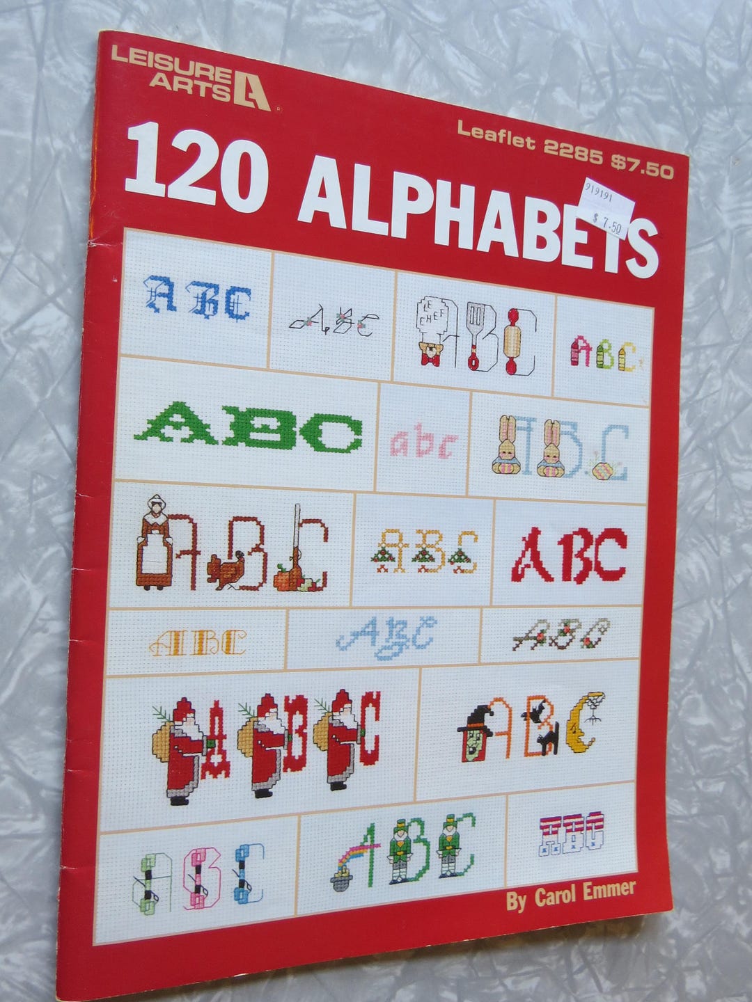120 ALPHABETS Leisure Arts Booklet #2285, Varied Style + Size Alphabets ...