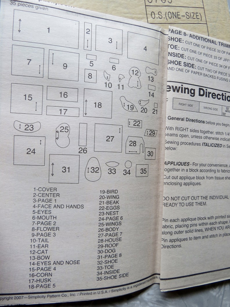 Simplicity 3709 MY BOOK Interactive Child's Soft Learning Activity Book: Zip, Tie, Button UnCUT, FF 2007 Andrea Schewe Craft Sewing Pattern image 7