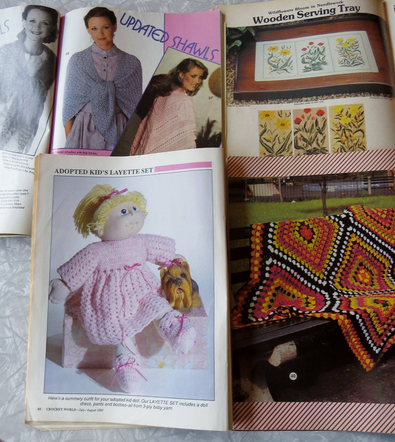 Lot of 4 Vntge Craft Pattern Magazines Crochet World Lady's Circle Leftover Yarn Crafts Knitting Crocheting Guide Decorating & Craft Ideas image 10