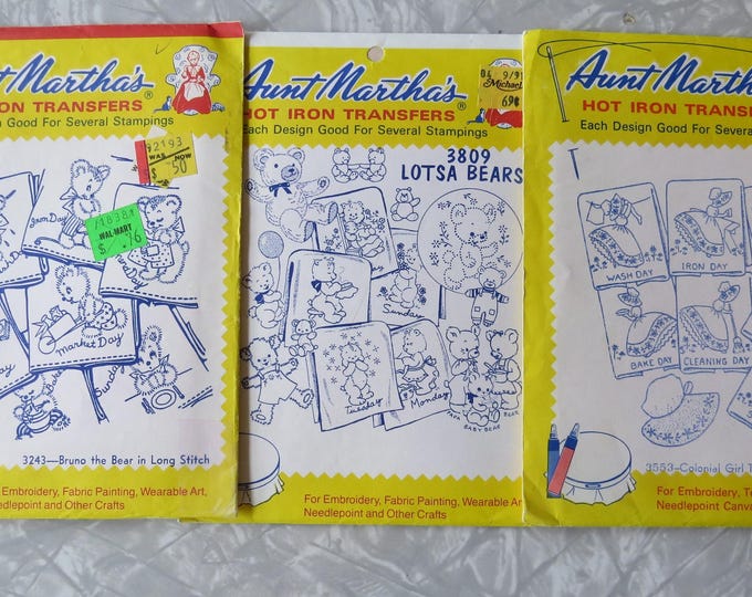 Lot of 2 Original Aunt Martha's Hot Iron Transfers - 3746 Baby Designs ...