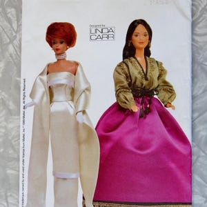 Vogue Craft 7222 703 Historical 1960 + 1970 Outfits: Evening Gown Wrap & Skirt + Blouse 11-1/2" Fashion Doll Clothes UNCUT Ff Sewing Pattern