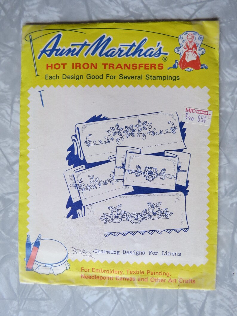 Vintage Aunt Martha's Hot Iron Transfer Embroidery Patterns -pick: 3818 ...