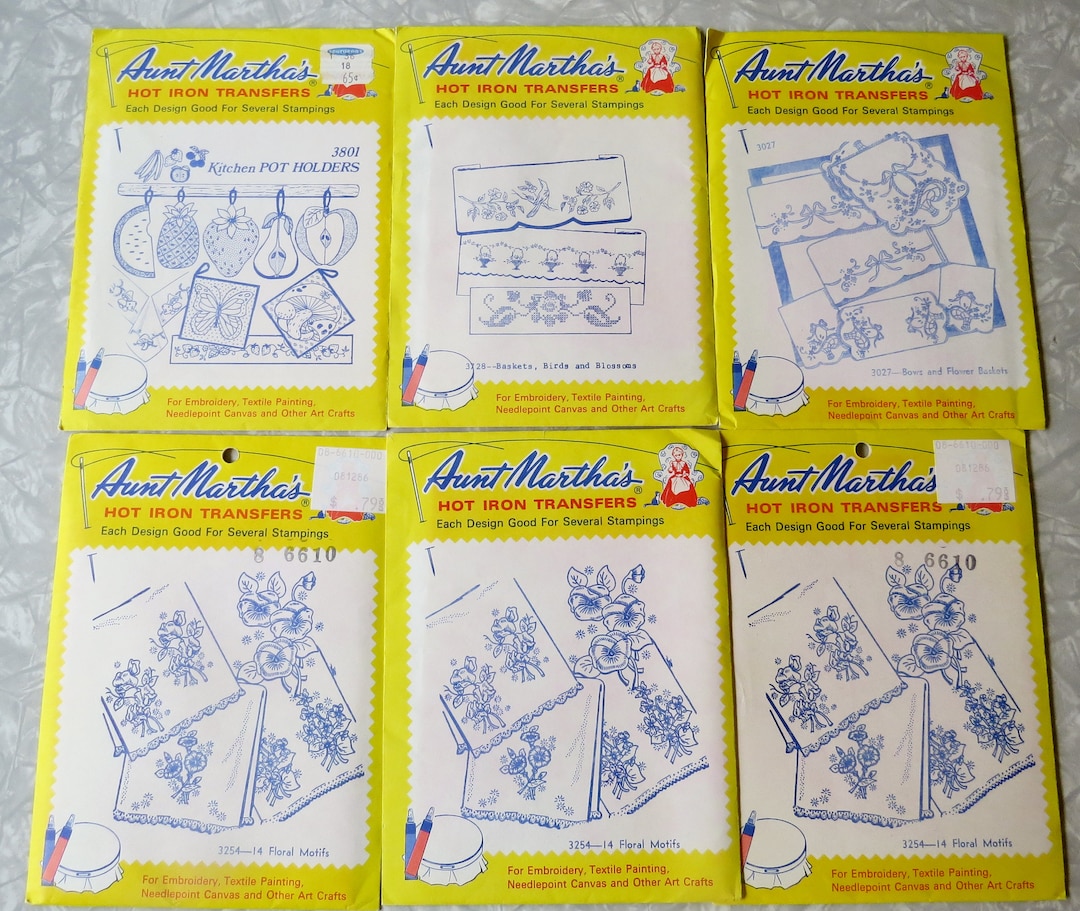 Original Aunt Martha's Hot Iron Transfers Embroidery Patterns U Pick