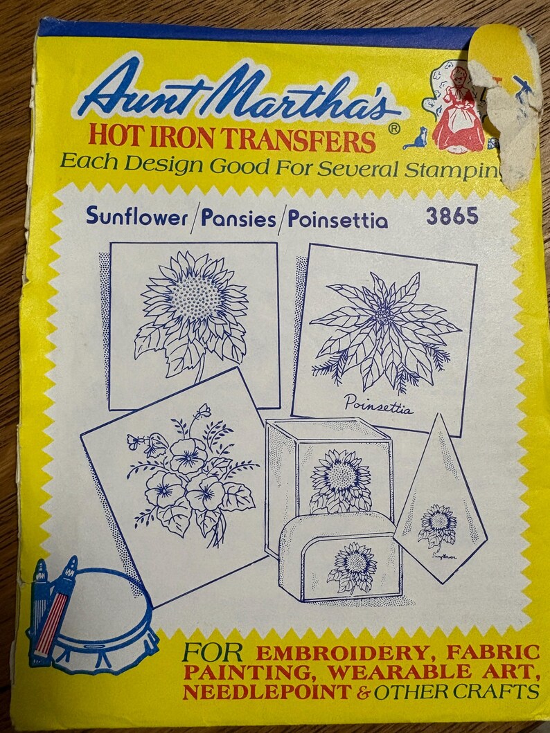 Vintage Aunt Martha's Hot Iron Transfer Embroidery Patterns -pick: 3818 ...