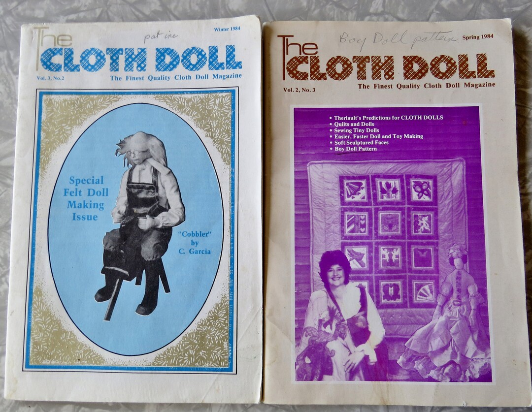Lot of 2 Vintage the Cloth Doll Magazines With Patterns Etsy
