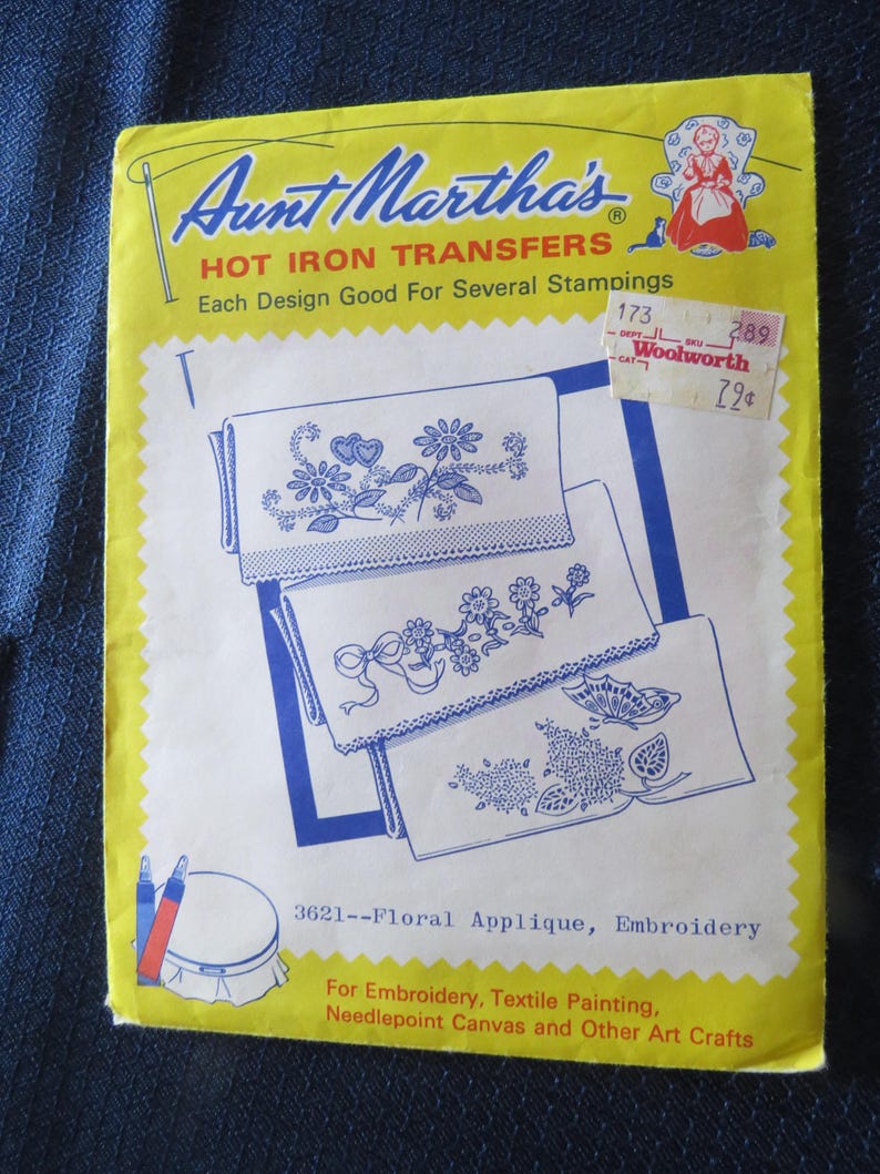 Lot of 4 Original Aunt Martha's Hot Iron Transfers- Embroidery Patterns ...