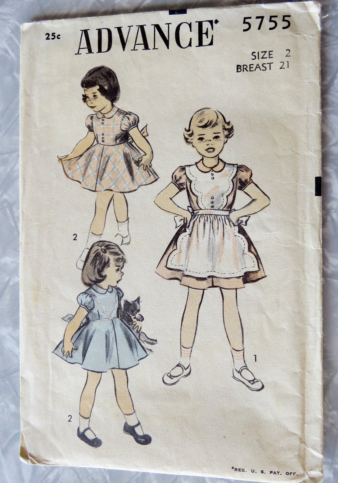 Advance 5755 Flared Skirt, Fitted Bodice, Back Button Dress & Pinafore ...