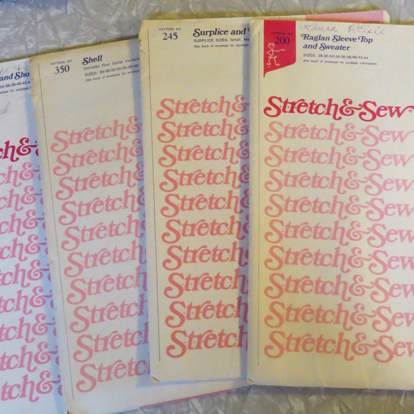 Stretch & Sew Ann Person YOUR CHOICE: 200 Raglan Tops, 245 Surplice, 350 Shell, 700 Pants Shorts Women's Uncut Vintage Knits Sewing Pattern