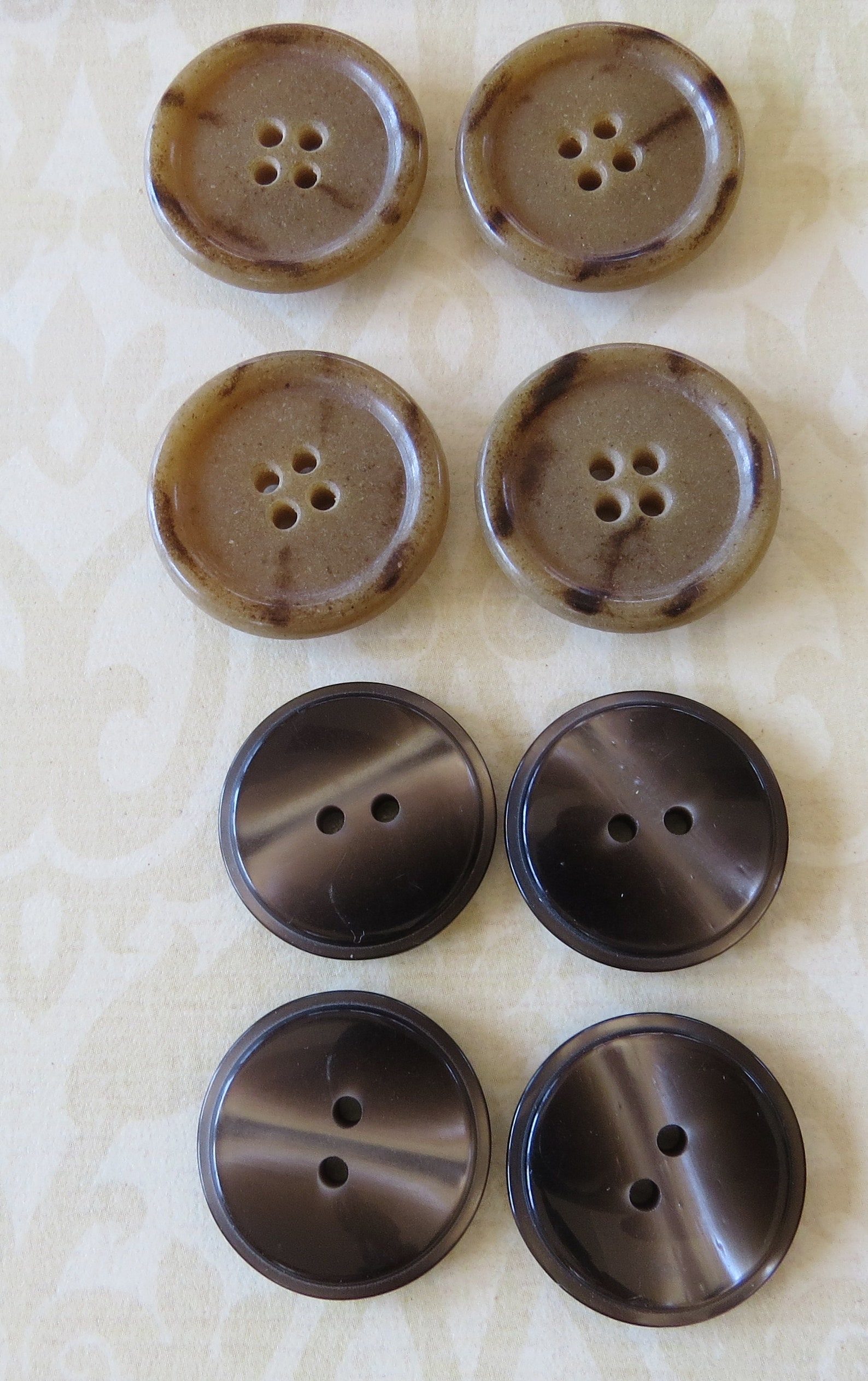 11 Vintage Coat Buttons 2 sets of 4 11/8 Brown Etsy