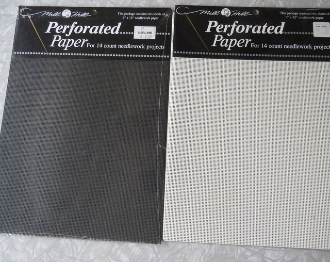 Mill Hill Perforated Paper for 14 Count Needlework Projects, two 2 9 X