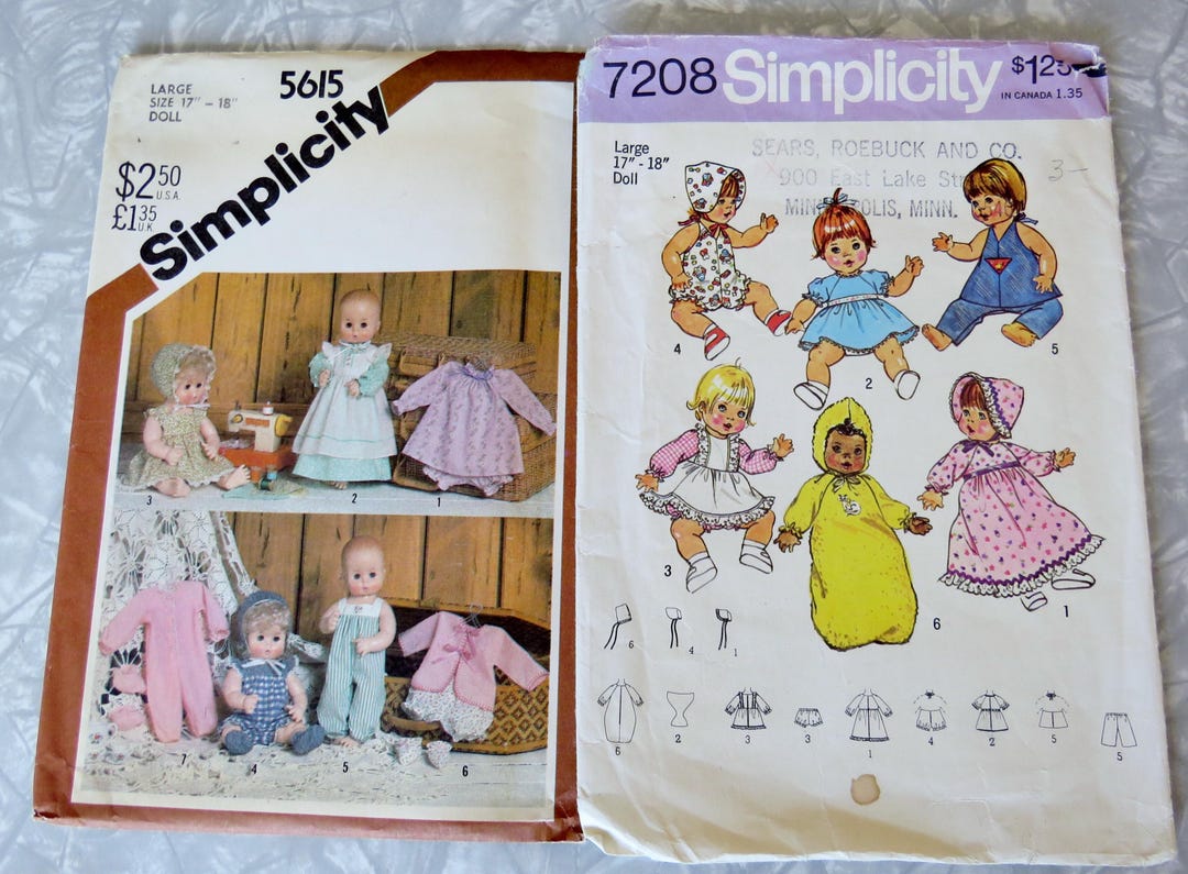 Simplicity 7208 P Cut & 5615 Uncut Large 17-18