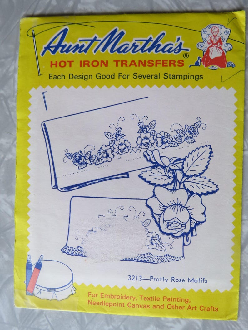 Vintage Aunt Martha's Hot Iron Transfer Embroidery Patterns -pick: 3818 ...