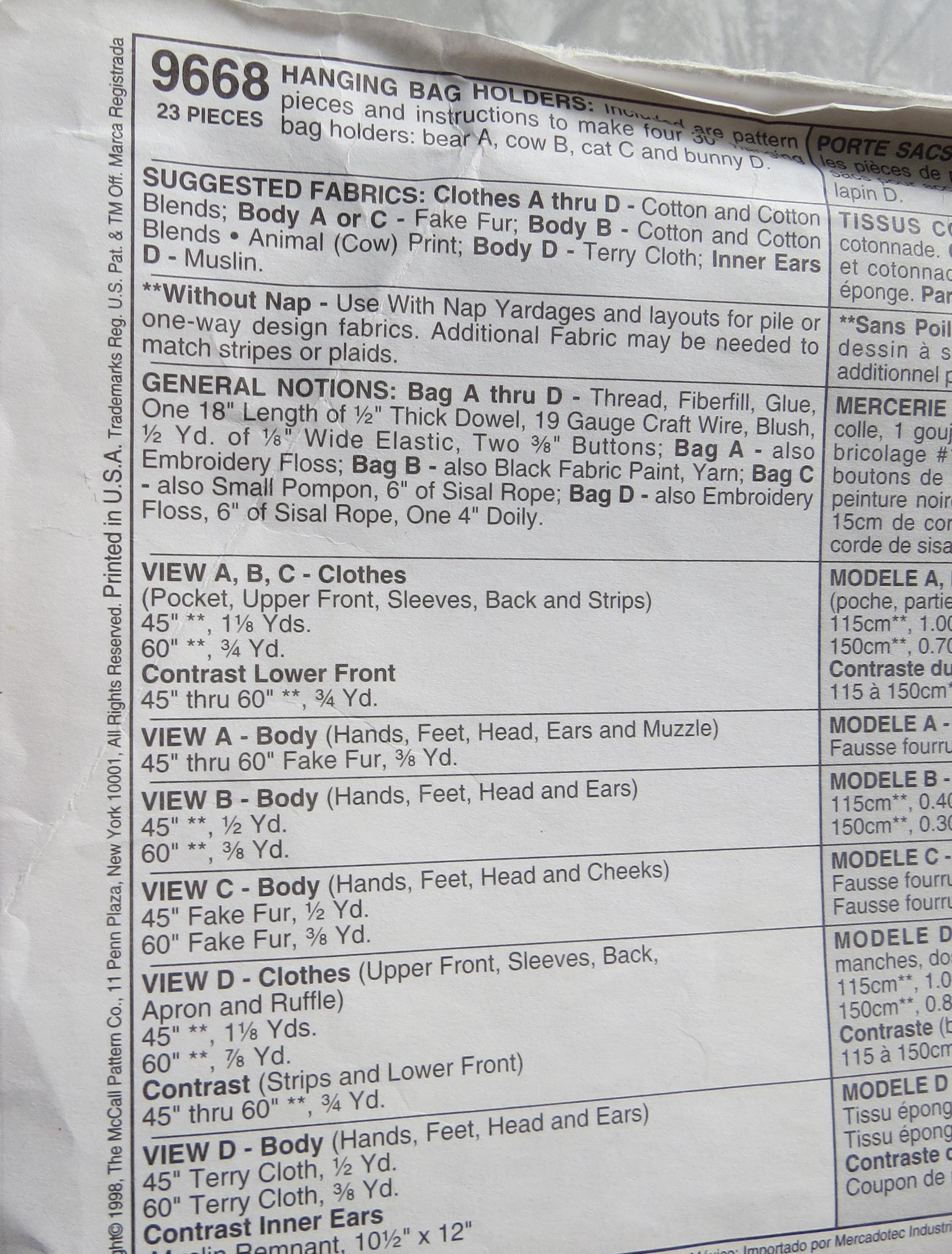 Mccall's Crafts 9668 Four 30