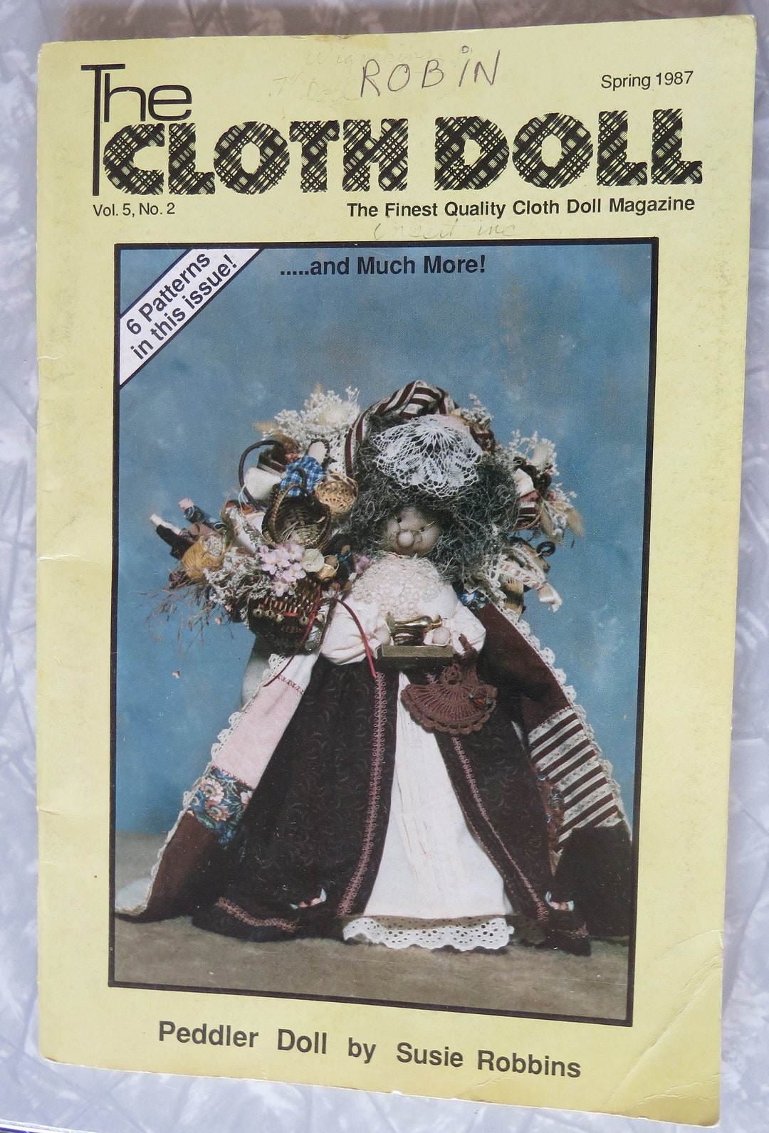 The Cloth Doll Magazine Patterns & Insert Spring 1987 Peddler Doll