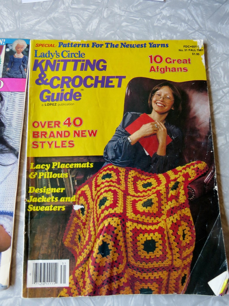Lot of 4 Vntge Craft Pattern Magazines Crochet World Lady's Circle Leftover Yarn Crafts Knitting Crocheting Guide Decorating & Craft Ideas image 6